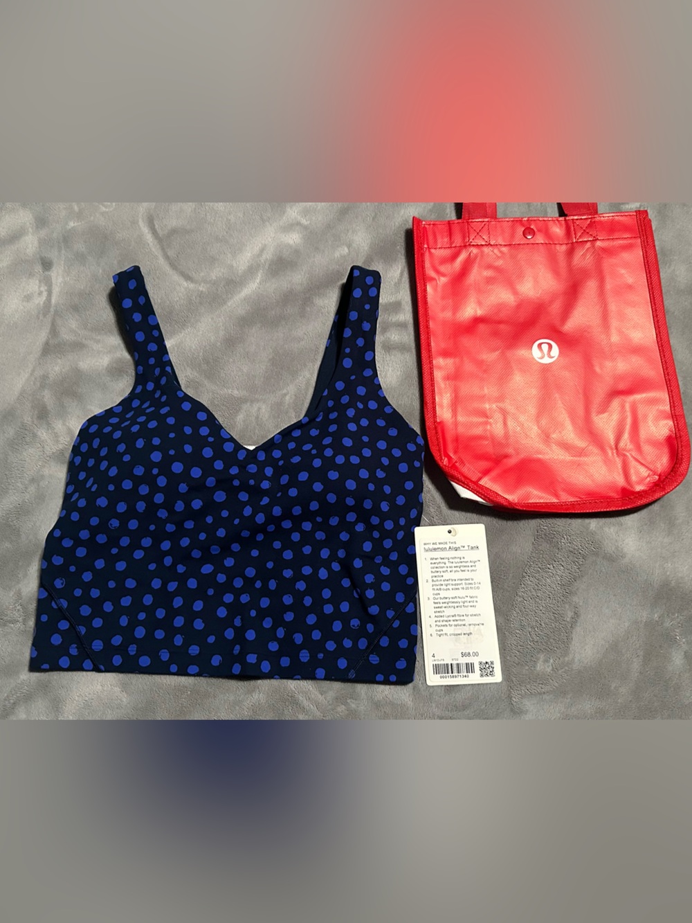 lululemon athletica Navy Blue Polka Dot Sports Tank